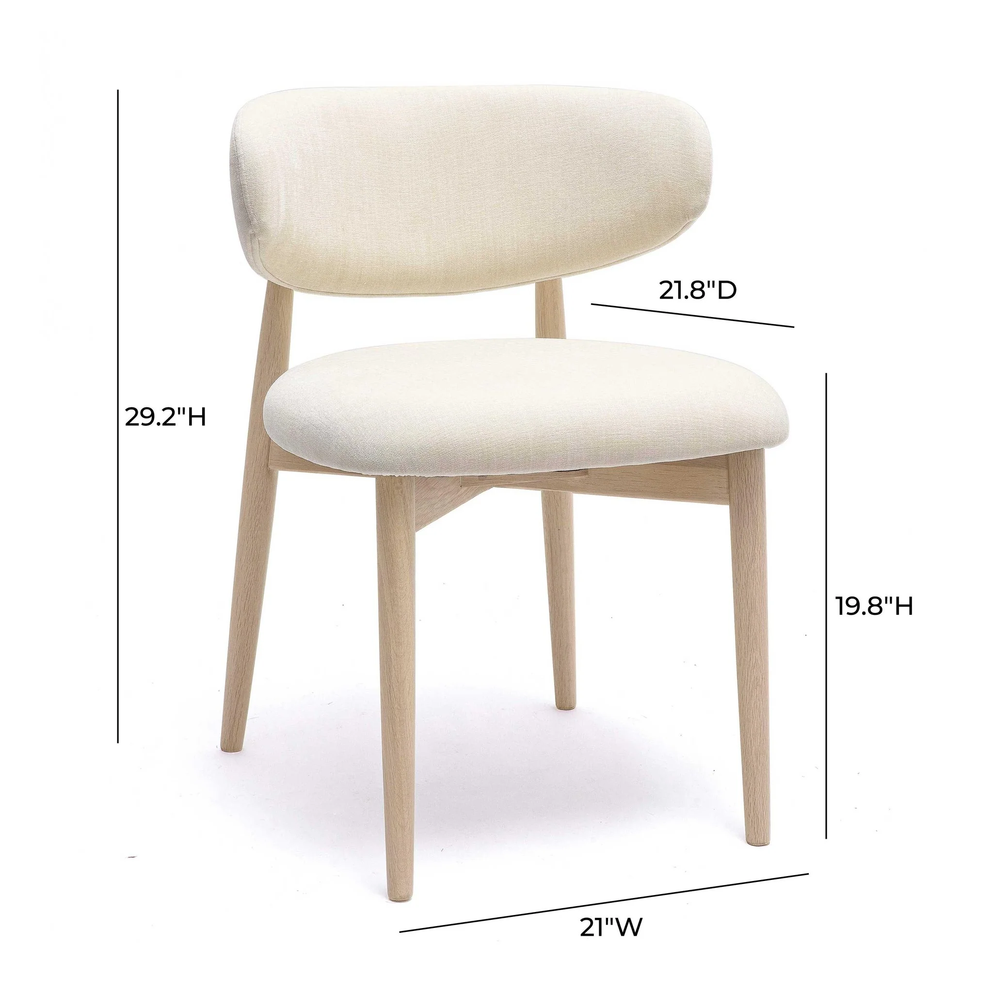 Zinea Cream Performance Textured Velvet Dining Chair - Image 6