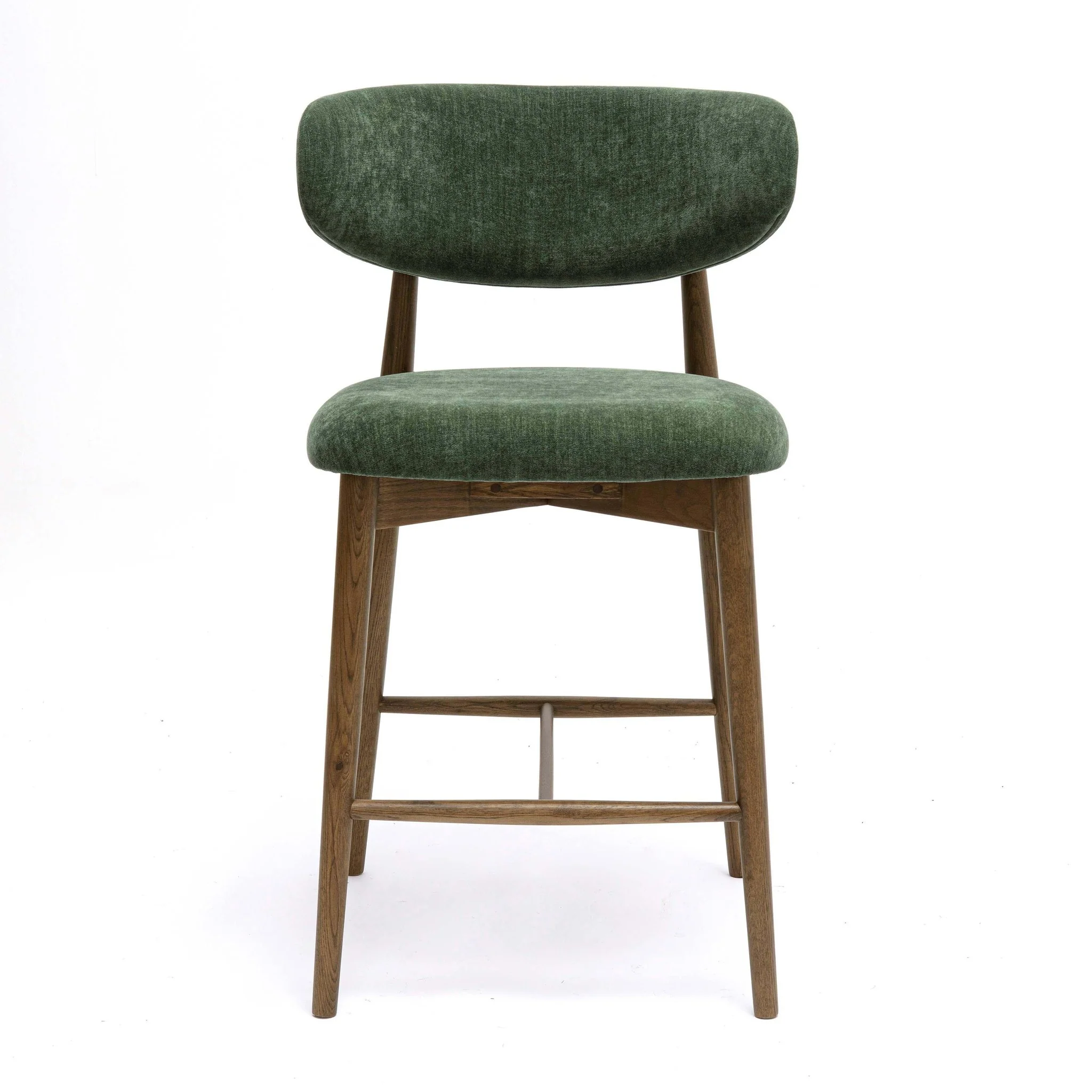 Zinea Forest Green Performance Textured Velvet Counter Stool - Image 3