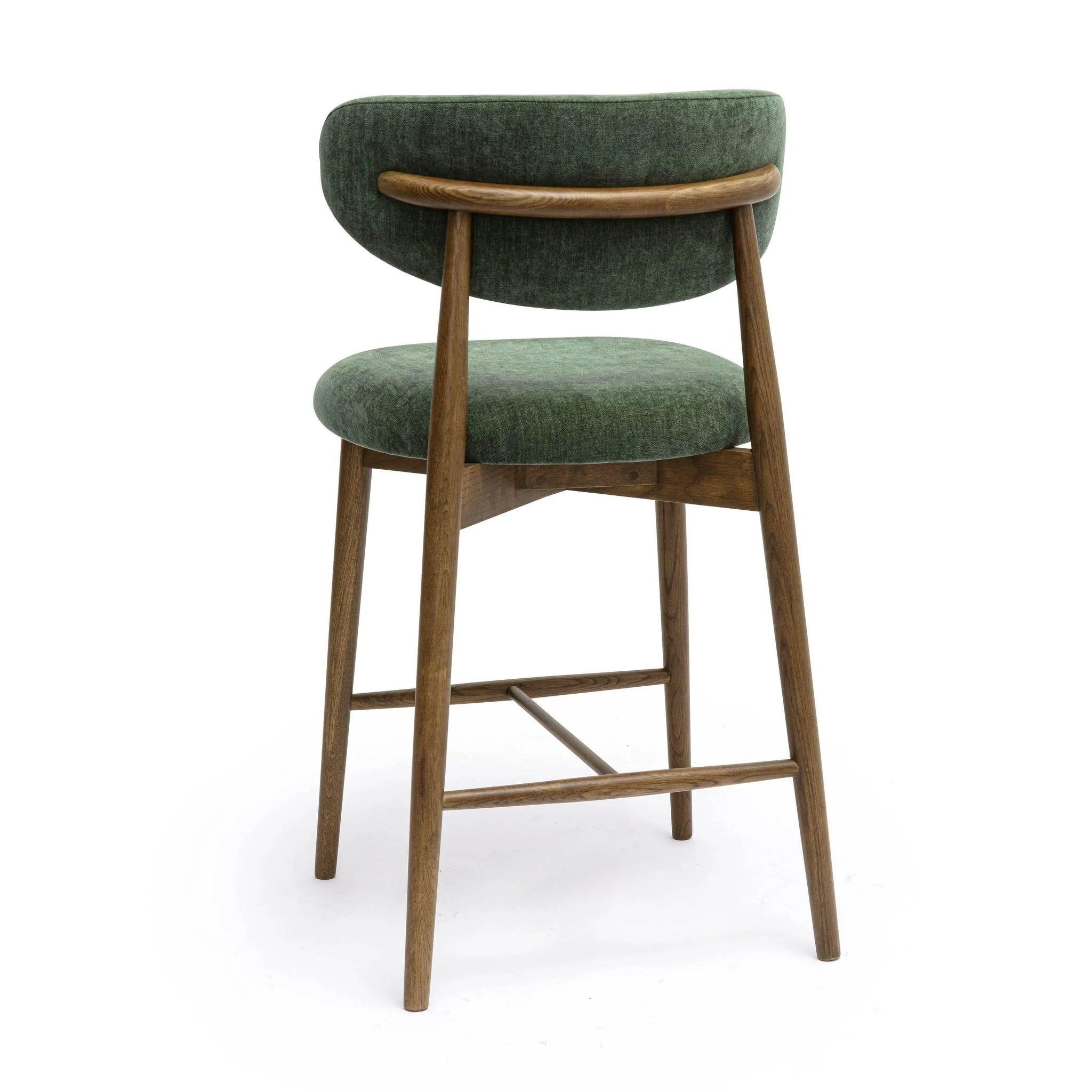 Zinea Forest Green Performance Textured Velvet Counter Stool - Image 4