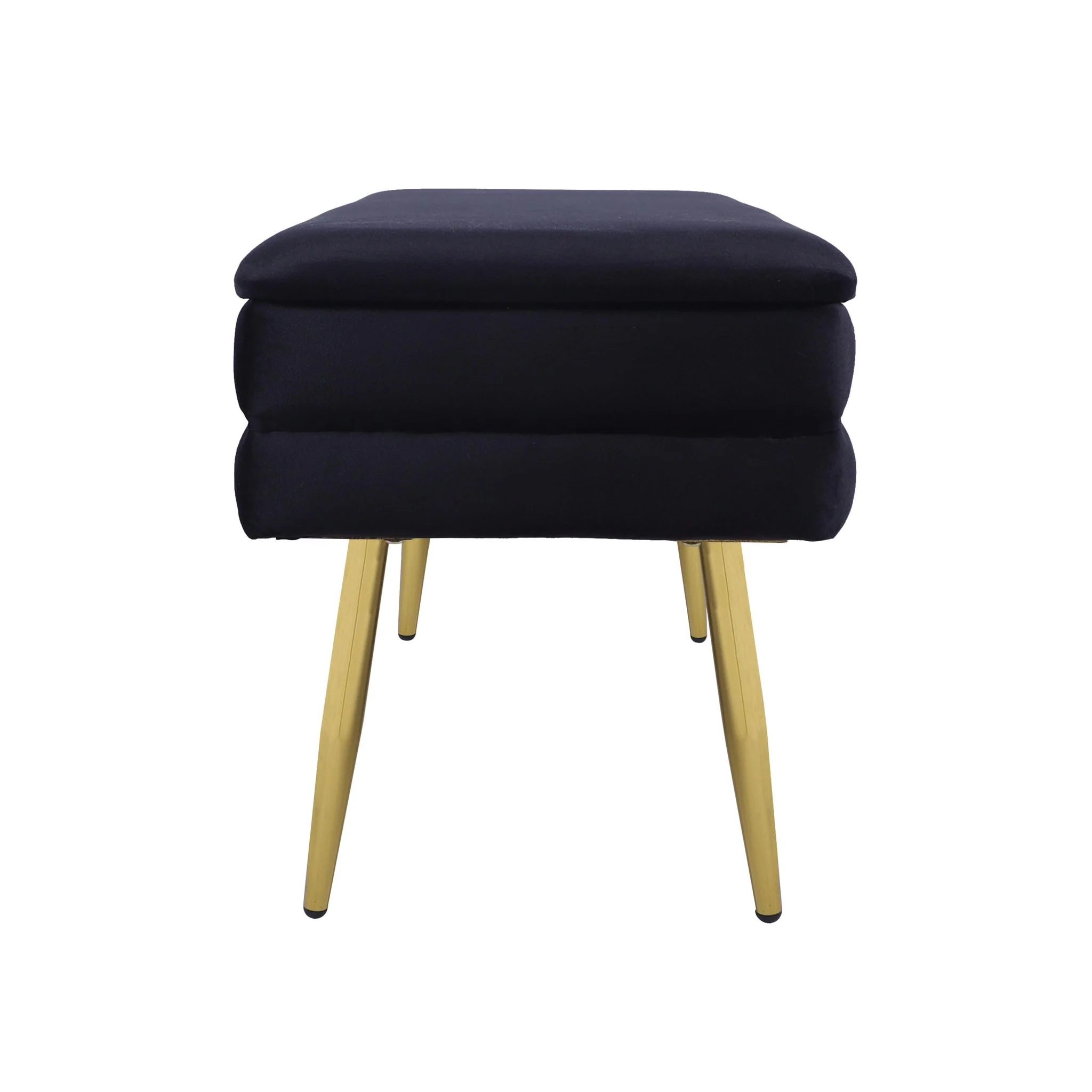 Ziva Black Velvet Storage Bench - Image 4