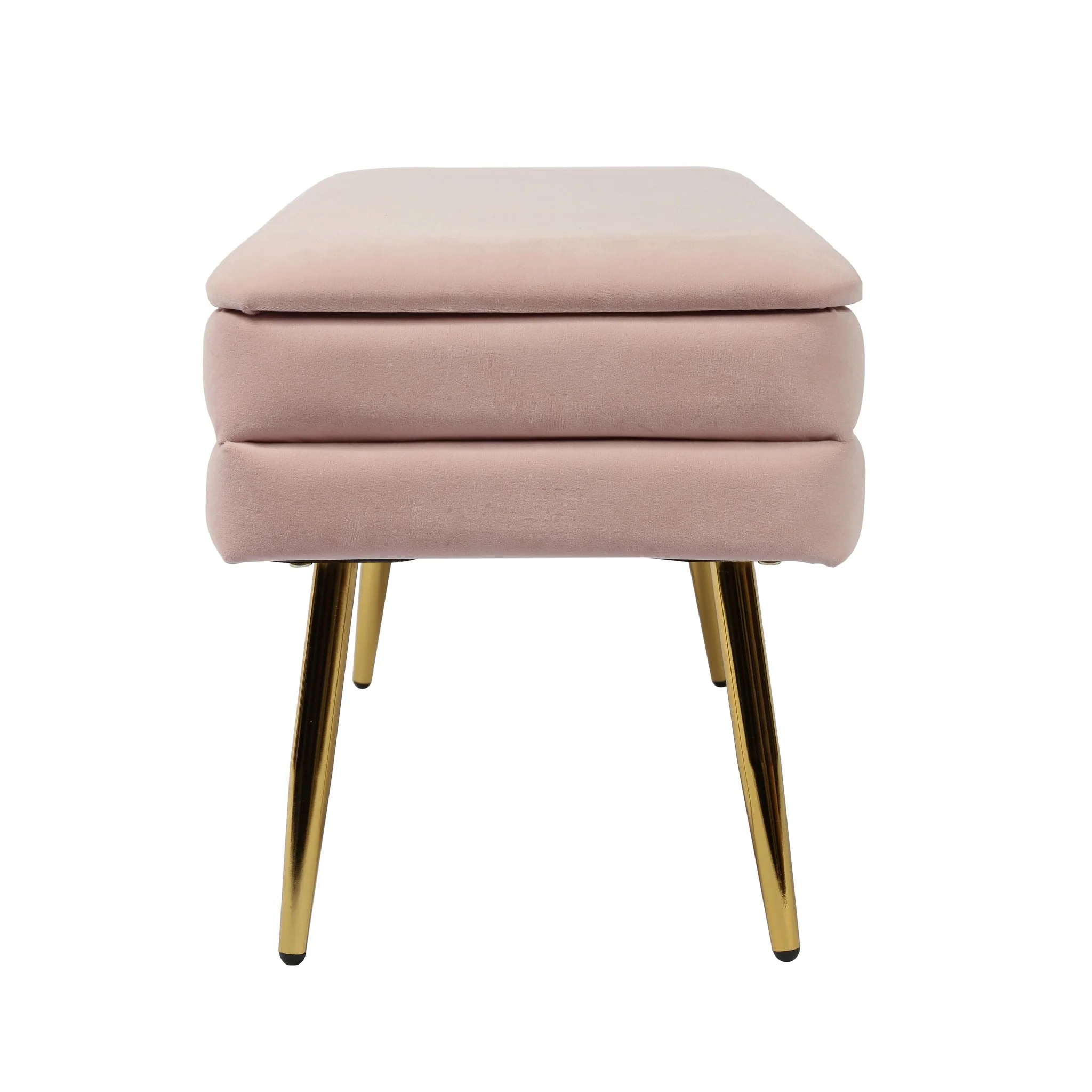 Ziva Blush Velvet Storage Bench - Image 4