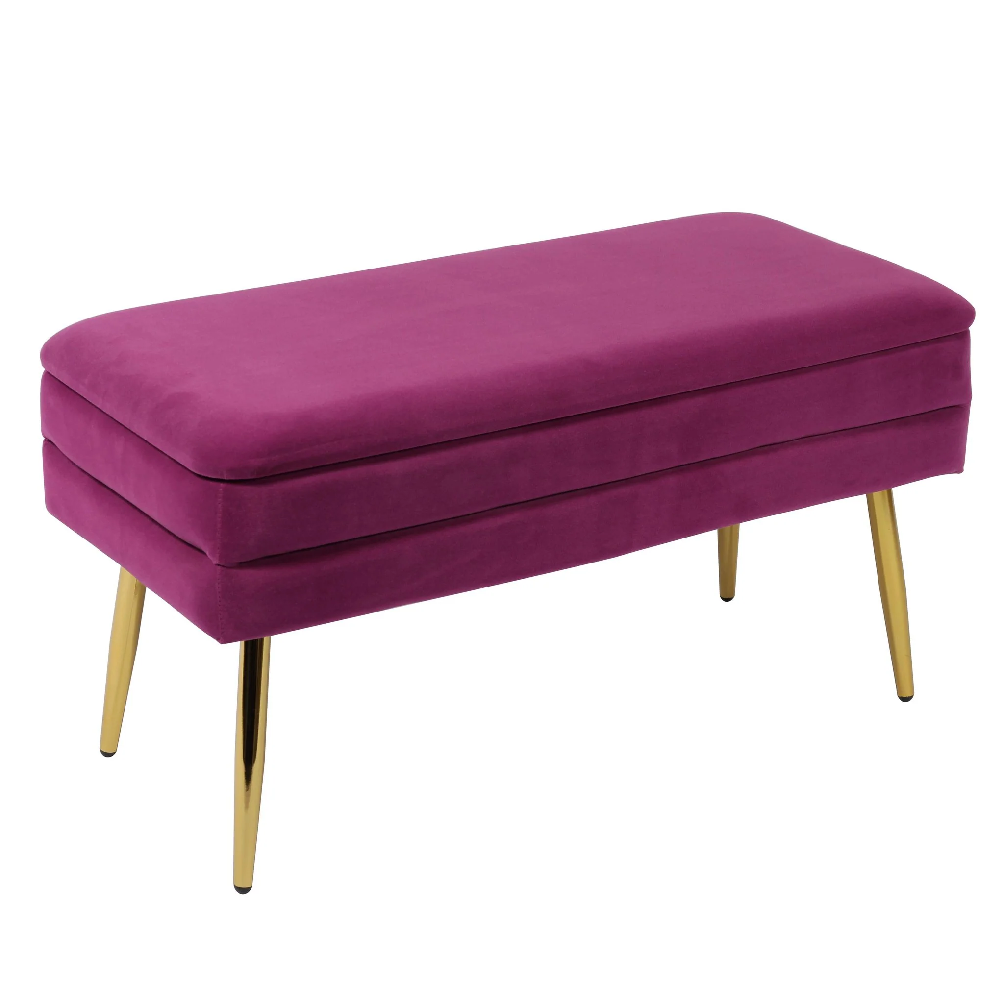 Ziva Plum Velvet Storage Bench - Image 3