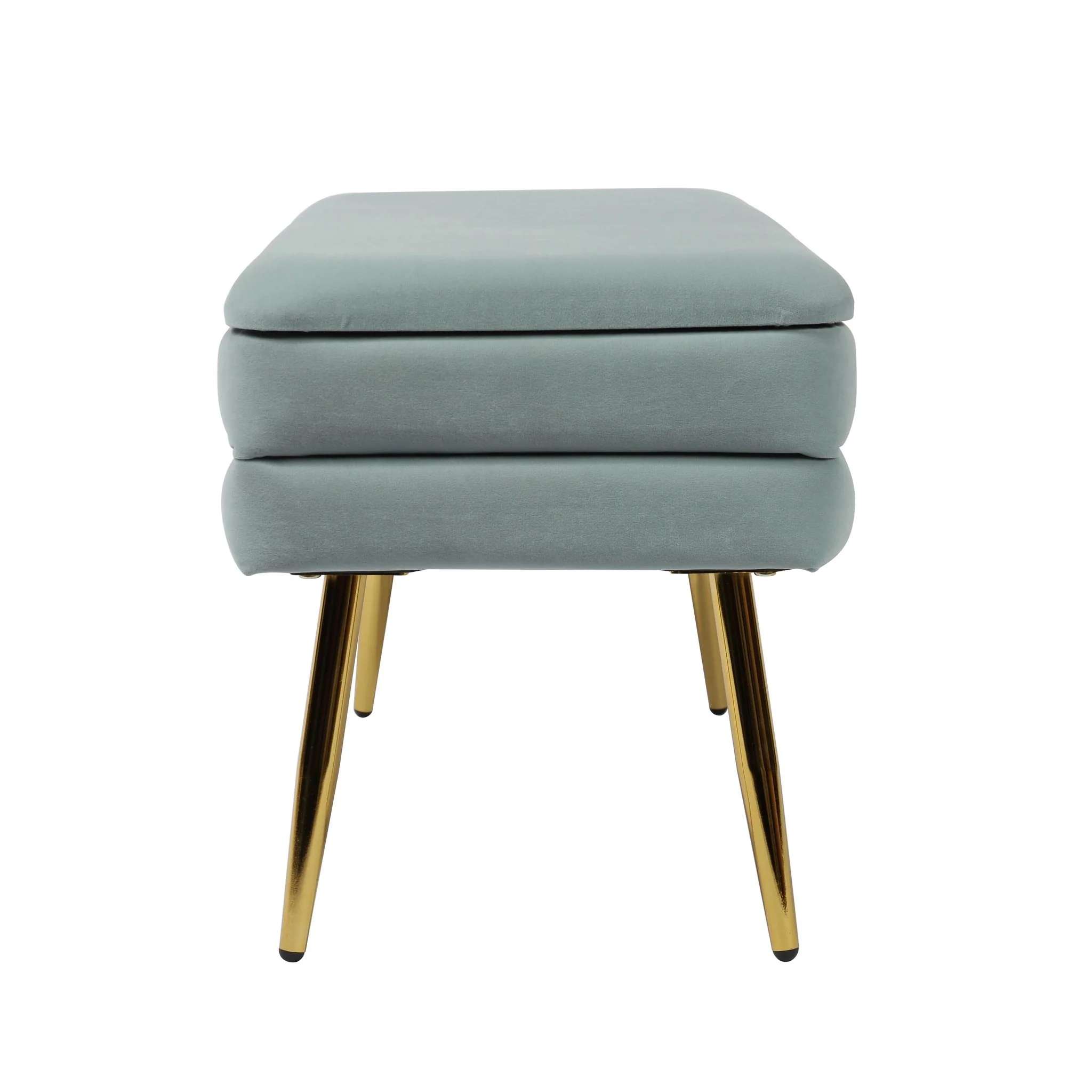 Ziva Sea Blue Velvet Storage Bench - Image 4