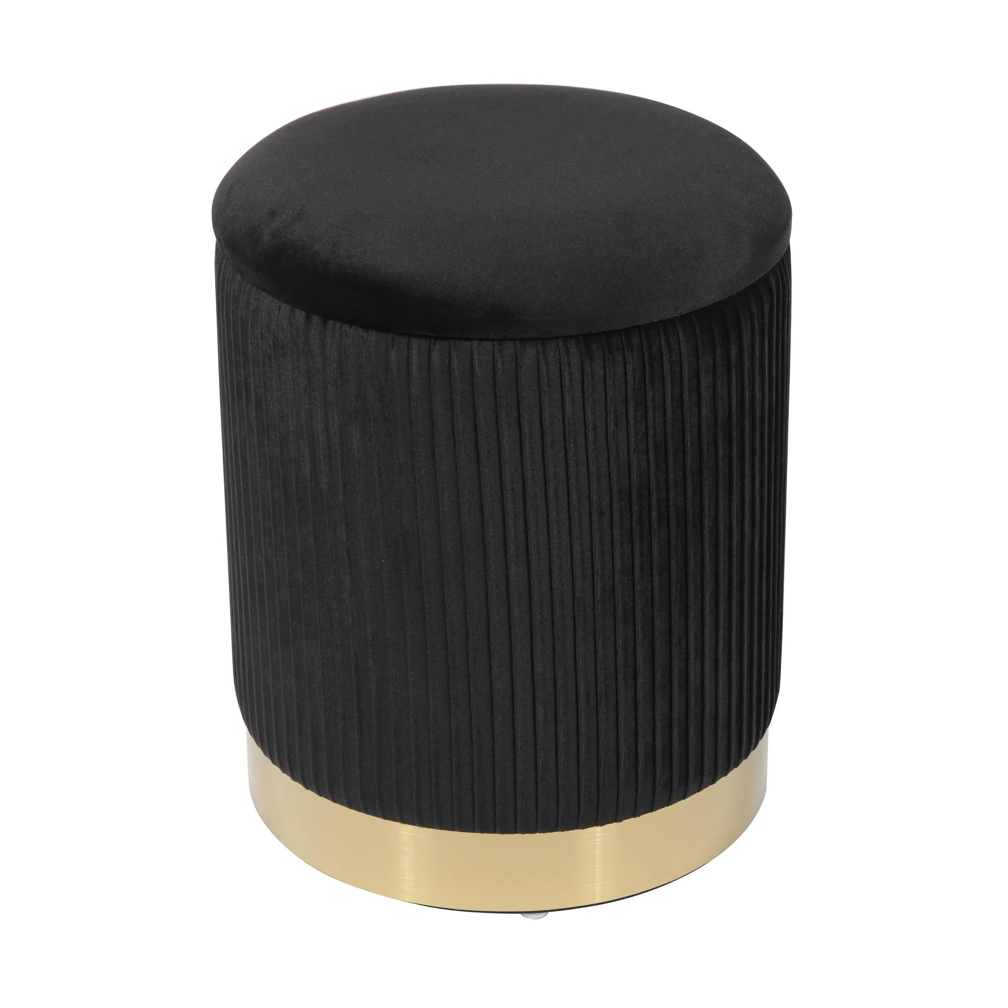Zoe Black Velvet Storage Ottoman - Image 4