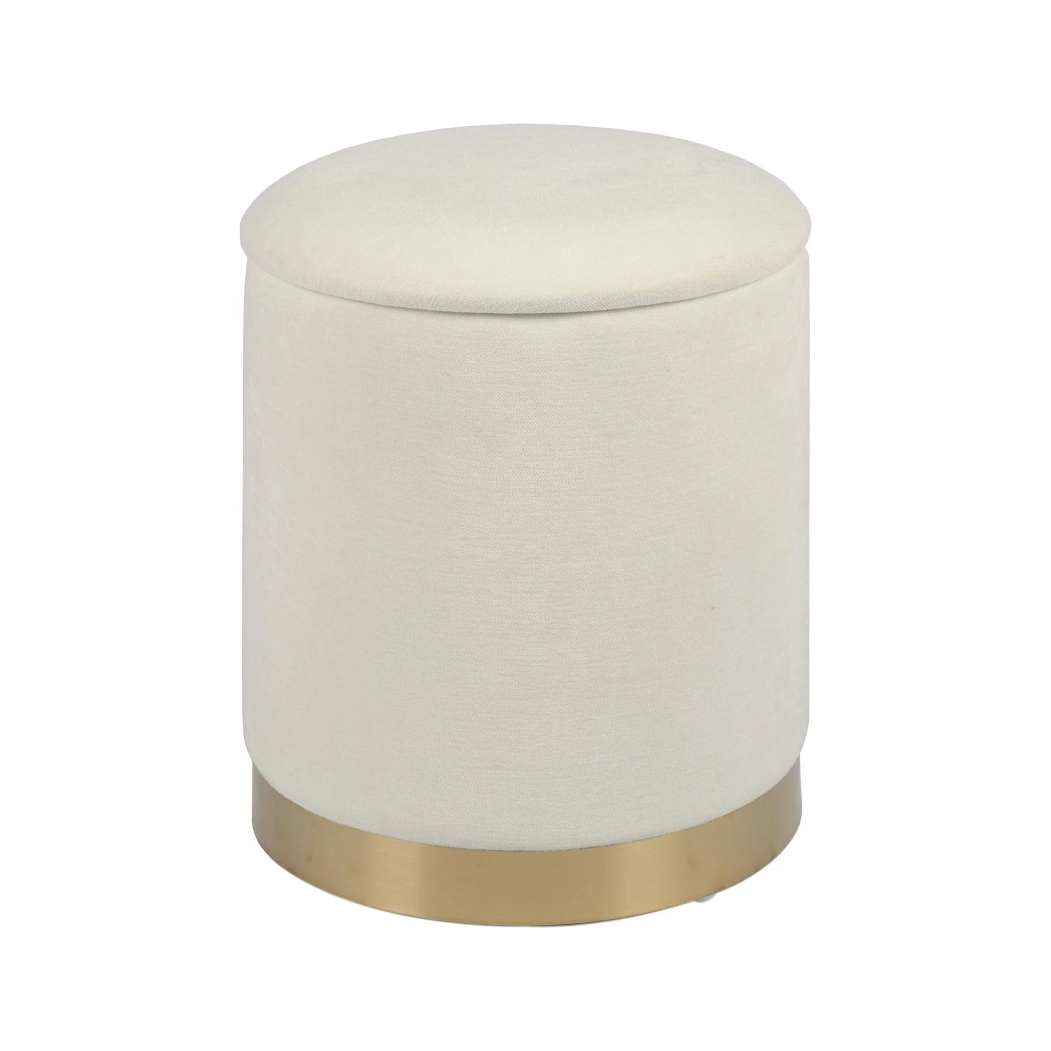 Zoe Cream Chenille Storage Ottoman - Image 4