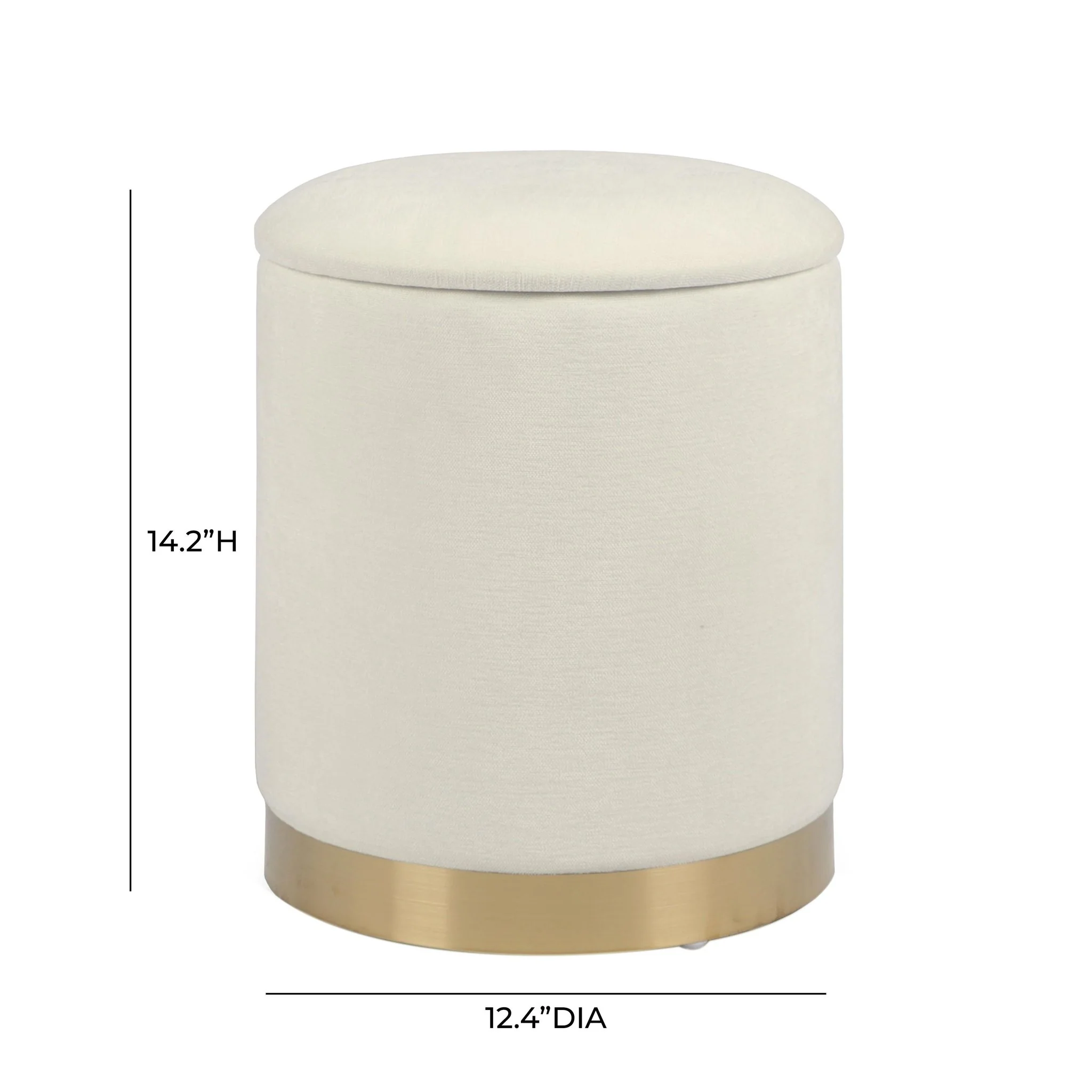 Zoe Cream Chenille Storage Ottoman - Image 6