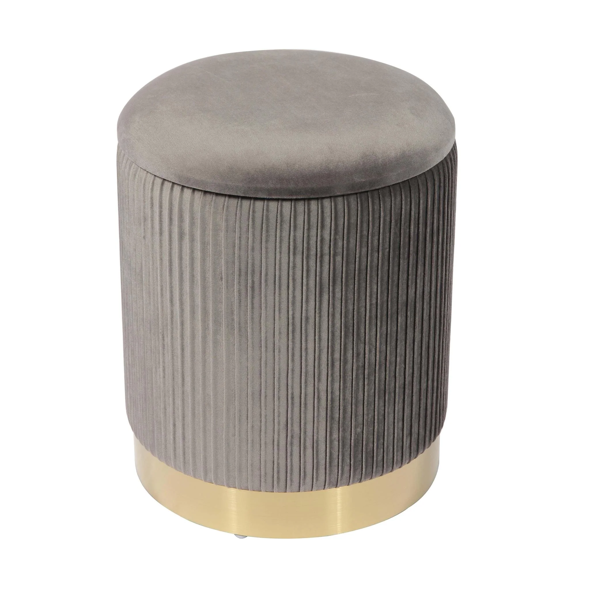 Zoe Grey Velvet Storage Ottoman - Image 4