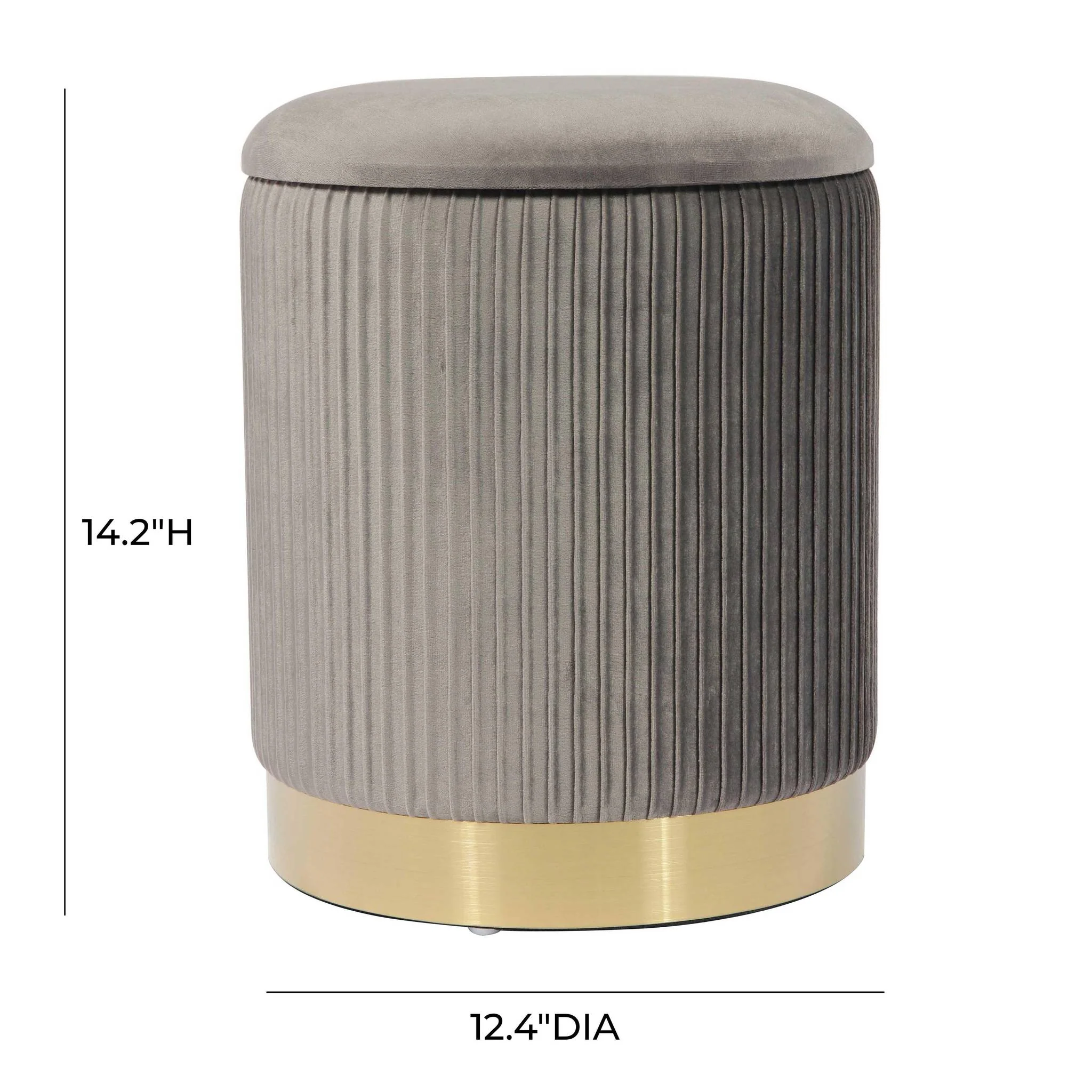 Zoe Grey Velvet Storage Ottoman - Image 7