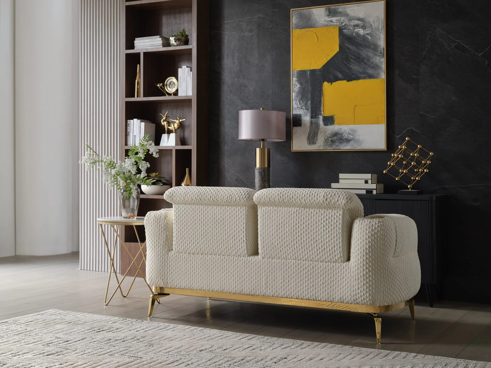 Zoe Loveseat Cream - Image 3
