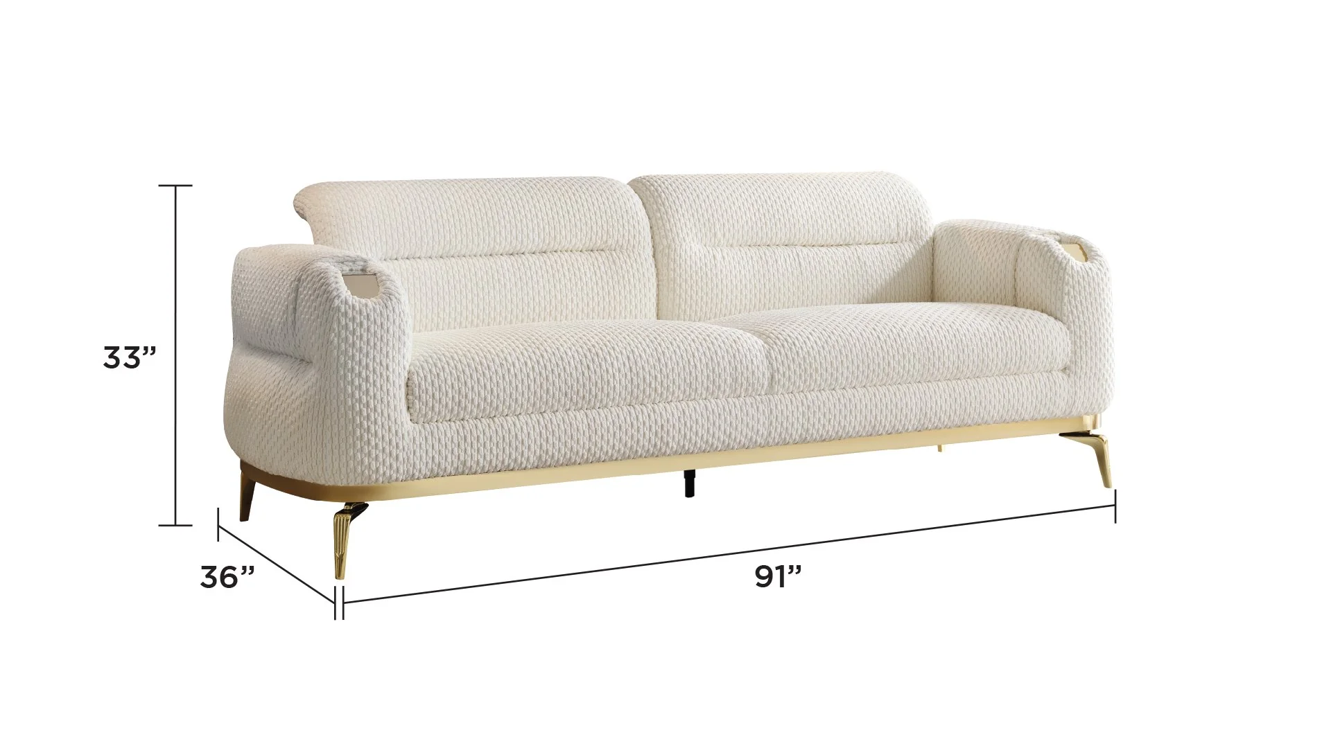 Zoe sofa Cream - Image 8