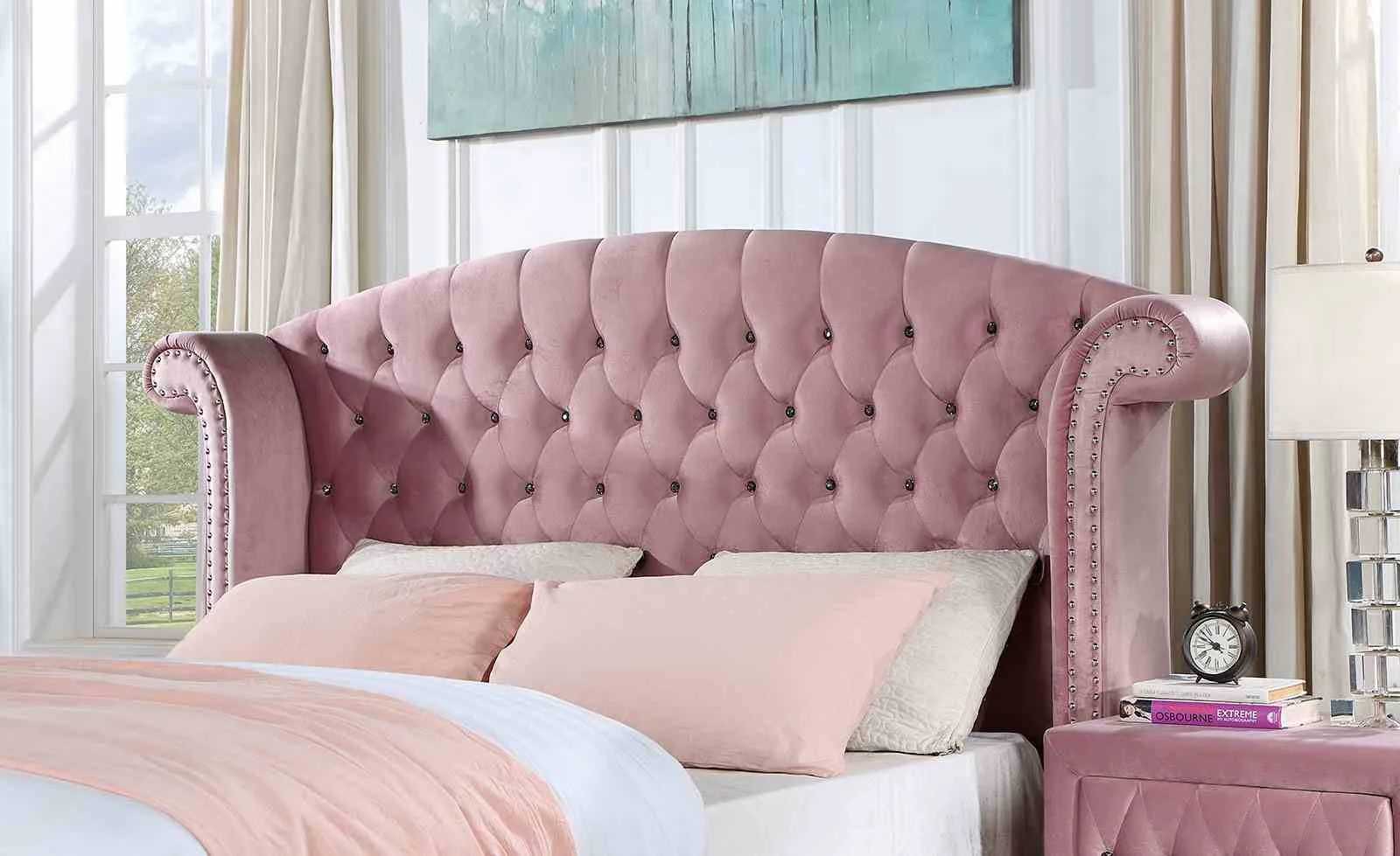 Zohar Twin Bed, Pink - Image 2
