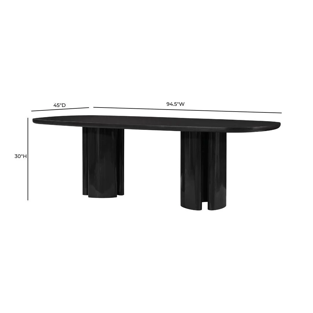 Zola Black Lacquer Oval Dining Table - Image 9