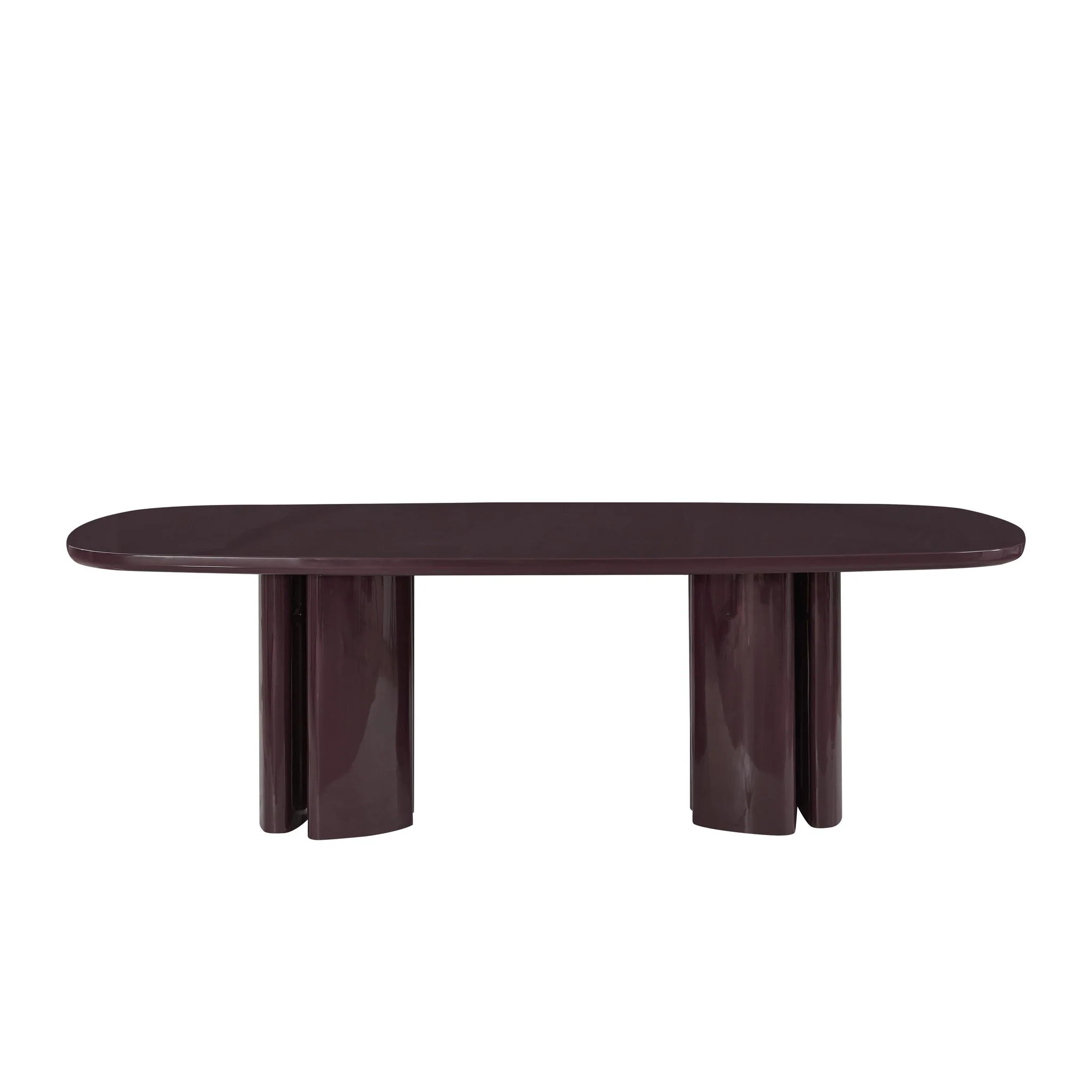 Zola Burgundy Lacquer Oval Dining Table - Image 8