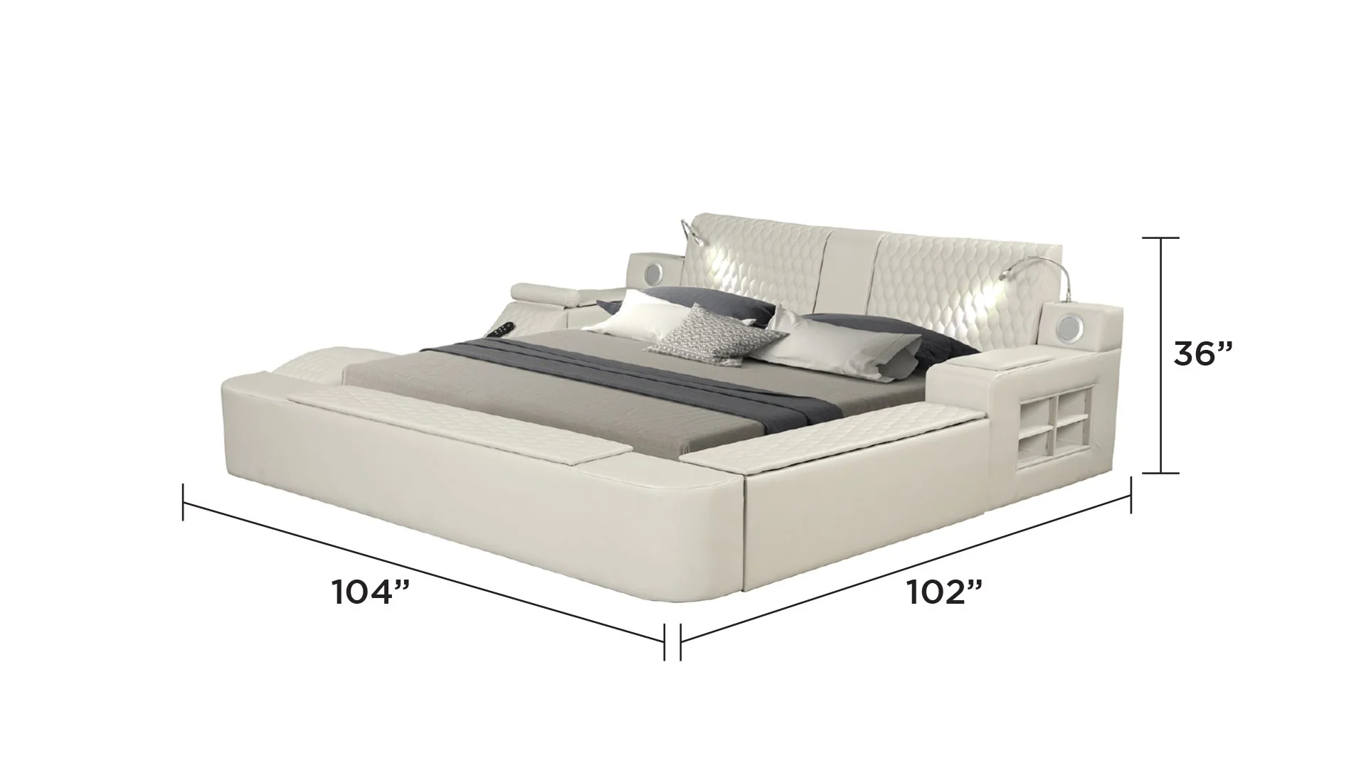 Zoya King Bed Beige - Image 10
