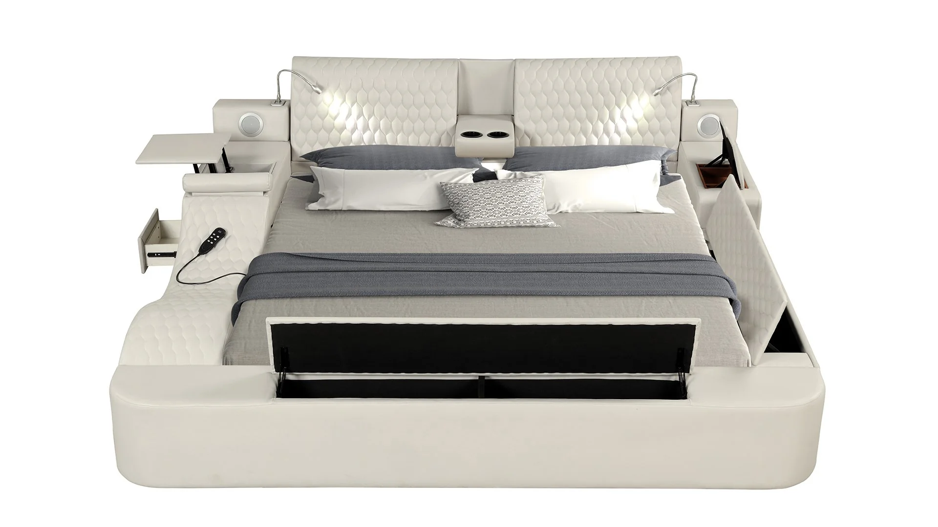Zoya King Bed Beige - Image 4