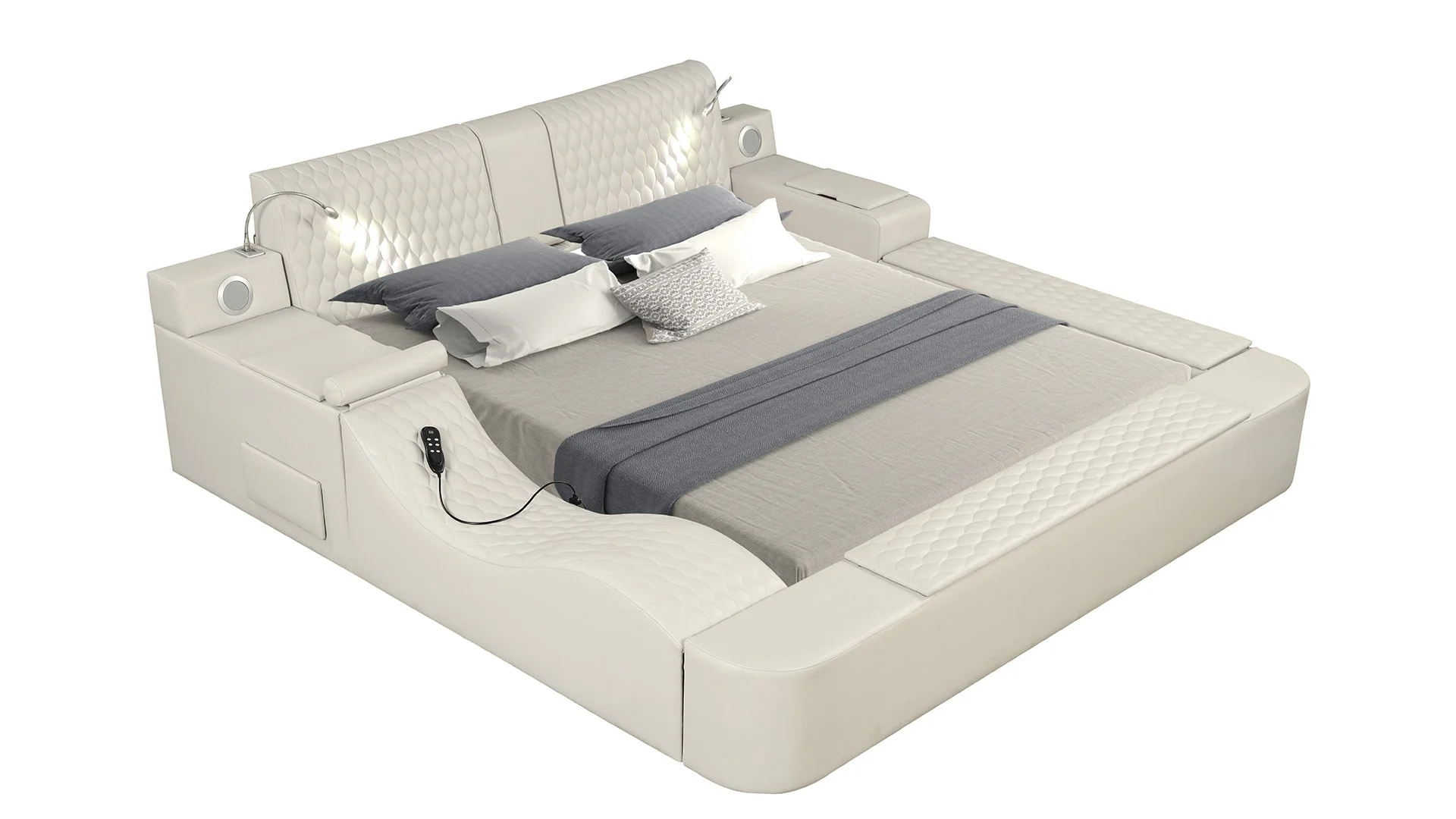 Zoya King Bed Beige - Image 5