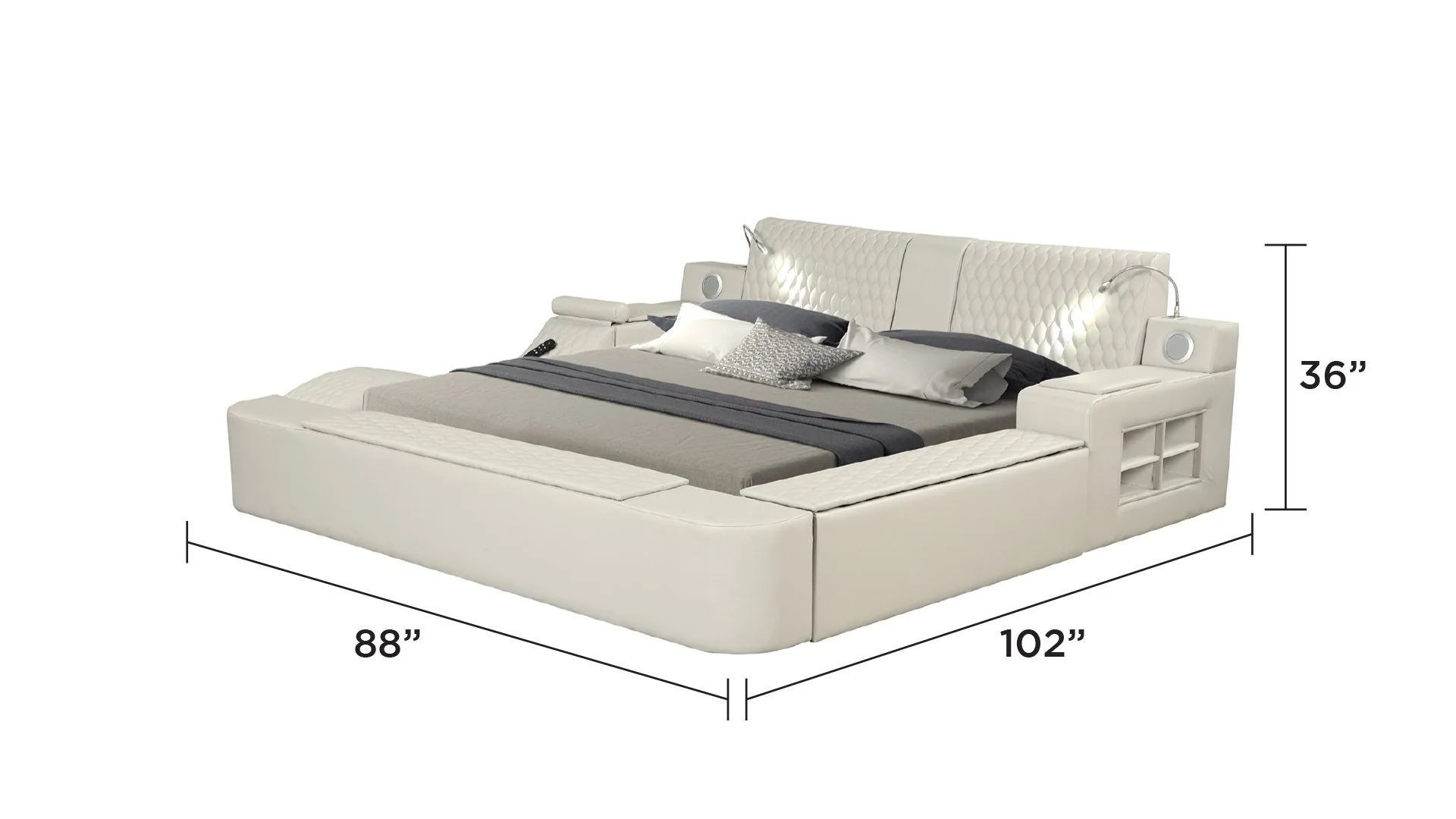 Zoya Queen Bed Beige - Image 10