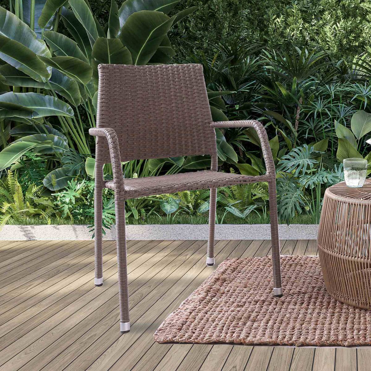 Zuberi 3 Pc. Patio Conversation Set, Natural - Image 3