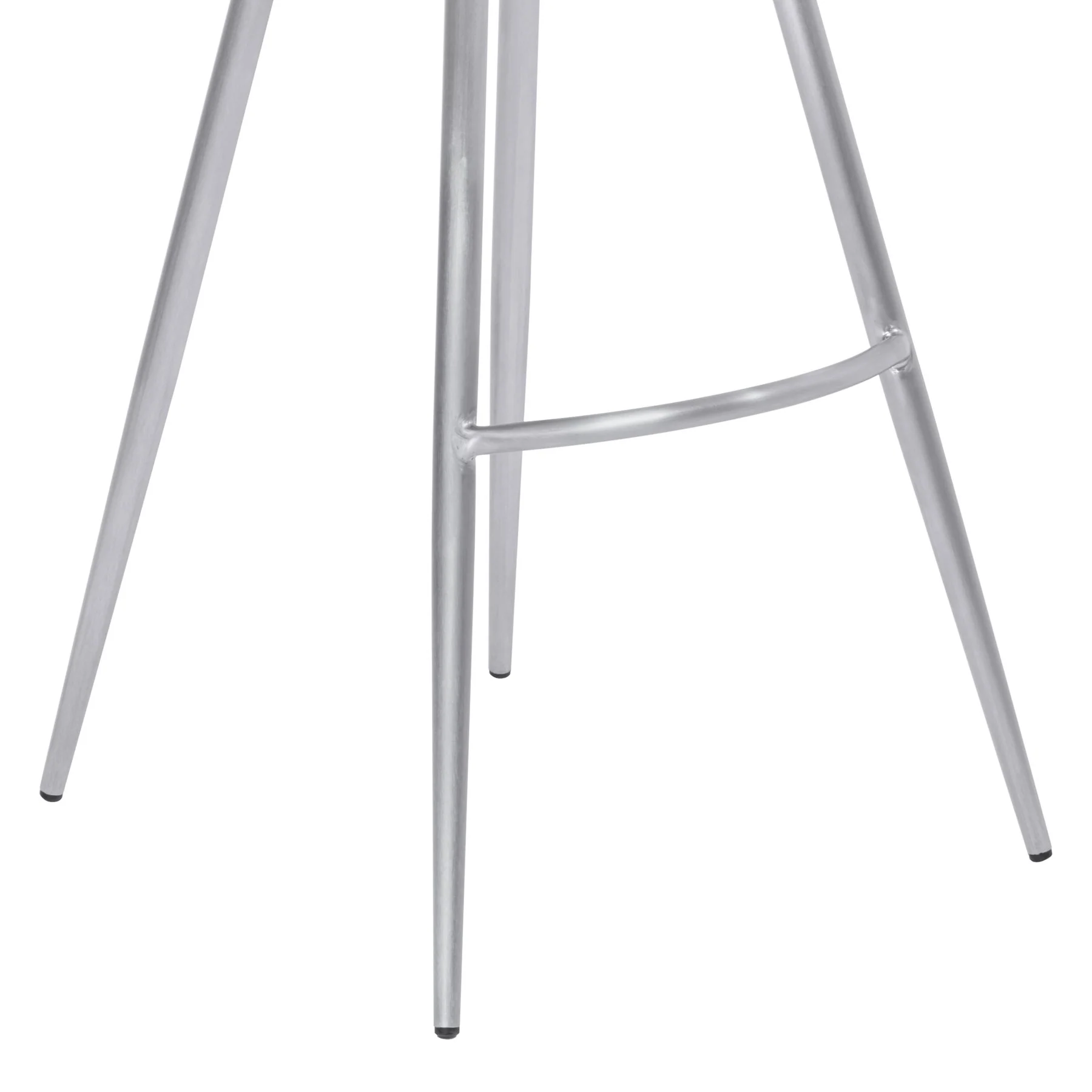Zurich 26" Counter Height Metal Barstool in Vintage Gray Faux Leather with Brushed Stainless Steel Finish - Image 6