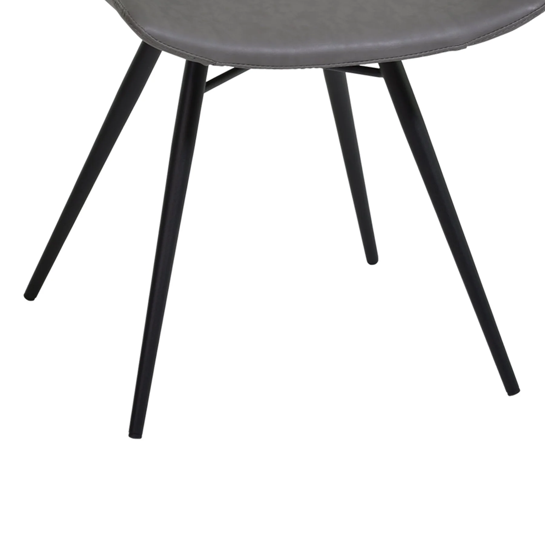 Zurich Dining Chair in Vintage Gray Faux Leather and Black Metal Finish - Set of 2 - Image 5